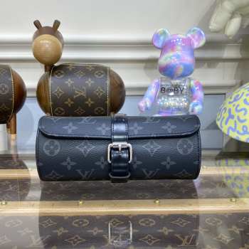 Uubags Louis Vuitton M43385 Bag for 3 Watches Monogram Eclipse 20x8x8cm