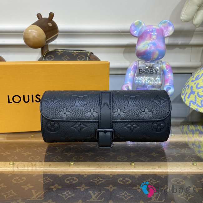 Uubags Louis Vuitton M43385 3 Watch Case Monogram Eclipse Canvas 20x8x8cm - 1