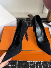 Uubags Hermes Mirage 100 pump in black suede goatskin 10cm - 6