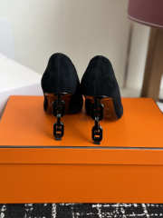 Uubags Hermes Mirage 100 pump in black suede goatskin 10cm - 5