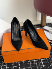 Uubags Hermes Mirage 100 pump in black suede goatskin 10cm - 3