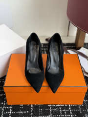 Uubags Hermes Mirage 100 pump in black suede goatskin 10cm - 2