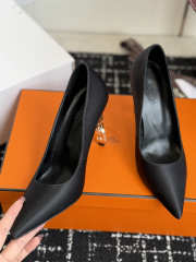 Uubags Hermes Mirage 100 pump in black satin crepe 10cm - 6