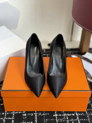 Uubags Hermes Mirage 100 pump in black satin crepe 10cm - 3