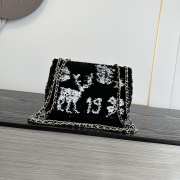 Uubags Chanel small flap pocket sequins & gold-colored metal in black & white 14x21x8cm - 6