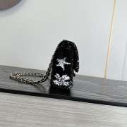 Uubags Chanel small flap pocket sequins & gold-colored metal in black & white 14x21x8cm - 5