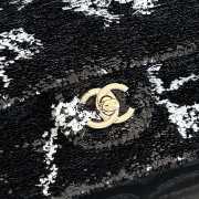 Uubags Chanel small flap pocket sequins & gold-colored metal in black & white 14x21x8cm - 2
