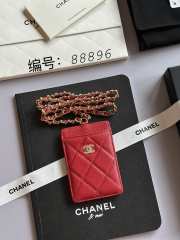 Uubags Chanel Red Caviar CC Chain Card Holder 10.5x7x0.5cm - 1