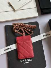 Uubags Chanel Red Caviar CC Chain Card Holder 10.5x7x0.5cm - 2