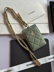 Uubags Chanel Khaki Green Caviar CC Chain Card Holder 10.5x7x0.5cm - 6