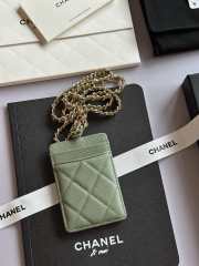 Uubags Chanel Khaki Green Caviar CC Chain Card Holder 10.5x7x0.5cm - 4