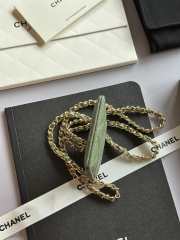 Uubags Chanel Khaki Green Caviar CC Chain Card Holder 10.5x7x0.5cm - 2