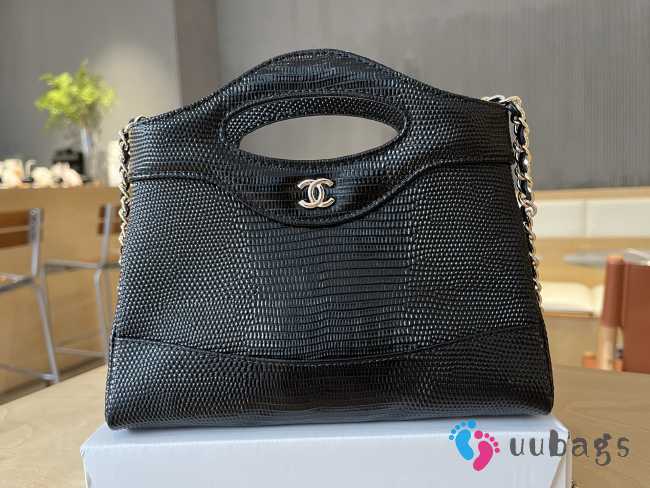 Uubags Chanel 31 Nano Bag In Black Lizard Embossed Leather 17.5x20.5x4cm - 1