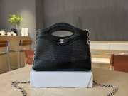 Uubags Chanel 31 Nano Bag In Black Lizard Embossed Leather 17.5x20.5x4cm - 3