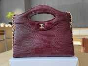 Uubags Chanel 31 Nano Bag In Burgundy Lizard Embossed Leather 17.5x20.5x4cm - 1