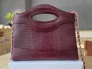 Uubags Chanel 31 Nano Bag In Burgundy Lizard Embossed Leather 17.5x20.5x4cm - 4