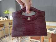 Uubags Chanel 31 Nano Bag In Burgundy Lizard Embossed Leather 17.5x20.5x4cm - 5