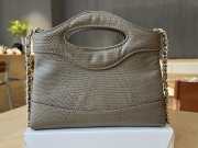 Uubags Chanel 31 Nano Bag In Grey Lizard Embossed Leather 17.5x20.5x4cm - 5