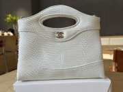 Uubags Chanel 31 Nano Bag In White Lizard Embossed Leather 17.5x20.5x4cm - 1