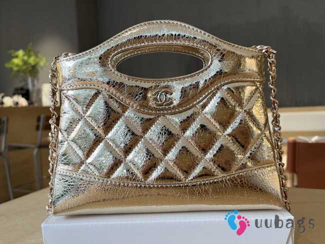 Uubags Chanel 31 Nano Bag In Metallic Gold 17.5x20.5x4cm - 1