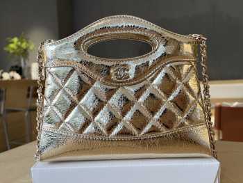 Uubags Chanel 31 Nano Bag In Metallic Gold 17.5x20.5x4cm
