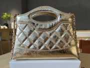 Uubags Chanel 31 Nano Bag In Metallic Gold 17.5x20.5x4cm - 6