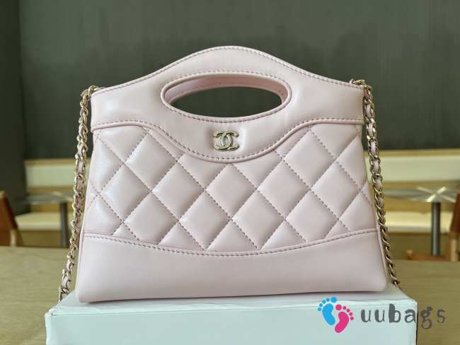 Uubags Chanel 31 Mini Shopping Bag Shiny Lambskin Light Pink Gold-Tone 17.5x20.5x4cm - 1
