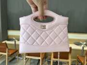 Uubags Chanel 31 Mini Shopping Bag Shiny Lambskin Light Pink Gold-Tone 17.5x20.5x4cm - 4