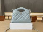 Uubags Chanel 31 Mini Shopping Bag Shiny Lambskin Light Blue Gold-Tone 17.5x20.5x4cm - 5