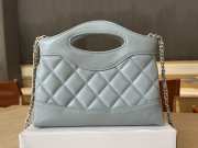 Uubags Chanel 31 Mini Shopping Bag Shiny Lambskin Light Blue Gold-Tone 17.5x20.5x4cm - 3