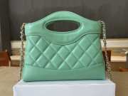 Uubags Chanel 31 Mini Shopping Bag Shiny Lambskin Light Green Gold-Tone 17.5x20.5x4cm - 6