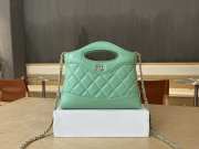 Uubags Chanel 31 Mini Shopping Bag Shiny Lambskin Light Green Gold-Tone 17.5x20.5x4cm - 5