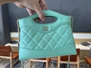 Uubags Chanel 31 Mini Shopping Bag Shiny Lambskin Light Green Gold-Tone 17.5x20.5x4cm - 2
