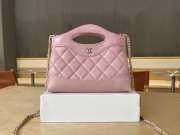Uubags Chanel 31 Mini Shopping Bag Shiny Lambskin Pink Gold-Tone 17.5x20.5x4cm - 5