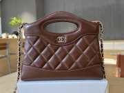 Uubags Chanel 31 Mini Shopping Bag Shiny Lambskin Brown Gold-Tone 17.5x20.5x4cm - 1