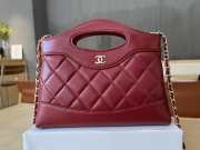 Uubags Chanel 31 Mini Shopping Bag Shiny Lambskin Red Gold-Tone 17.5x20.5x4cm - 1