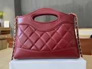 Uubags Chanel 31 Mini Shopping Bag Shiny Lambskin Red Gold-Tone 17.5x20.5x4cm - 4