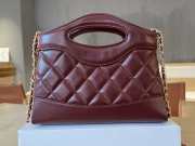Uubags Chanel 31 Mini Shopping Bag Shiny Lambskin Burgundy Gold-Tone 17.5x20.5x4cm - 2