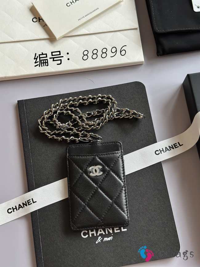 Uubags Chanel Black Lambskin CC Chain Card Holder 10.5x7x0.5cm - 1