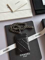 Uubags Chanel Black Lambskin CC Chain Card Holder 10.5x7x0.5cm - 6
