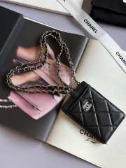 Uubags Chanel Black Lambskin CC Chain Card Holder 10.5x7x0.5cm - 4