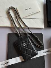 Uubags Chanel Black Lambskin CC Chain Card Holder 10.5x7x0.5cm - 2