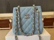 Uubags Chanel Caviar Quilted Mini Bucket Bag Blue 16x15x9cm - 1