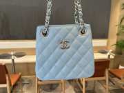 Uubags Chanel Caviar Quilted Mini Bucket Bag Blue 16x15x9cm - 6