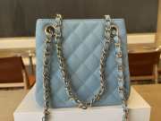 Uubags Chanel Caviar Quilted Mini Bucket Bag Blue 16x15x9cm - 3
