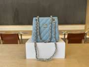 Uubags Chanel Caviar Quilted Mini Bucket Bag Blue 16x15x9cm - 2