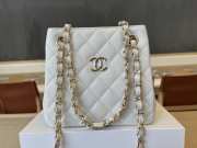 Uubags Chanel Caviar Quilted Mini Bucket Bag White 16x15x9cm - 1