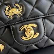 Uubags Chanel Small Quilted Gold Charm Flap Bag In Black Lambskin Leather 20cm - 6
