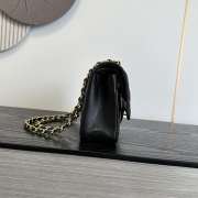 Uubags Chanel Medium Quilted Gold Charm Flap Bag In Black Lambskin Leather 25.5cm - 3