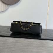 Uubags Chanel Medium Quilted Gold Charm Flap Bag In Black Lambskin Leather 25.5cm - 5
